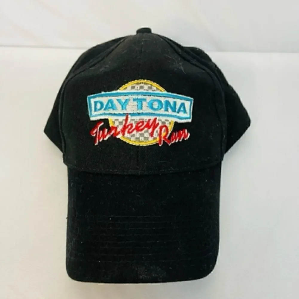 Daytona Turkey Run Baseball Cap Hat Black Hook & Loop Adjustable  Very good cond